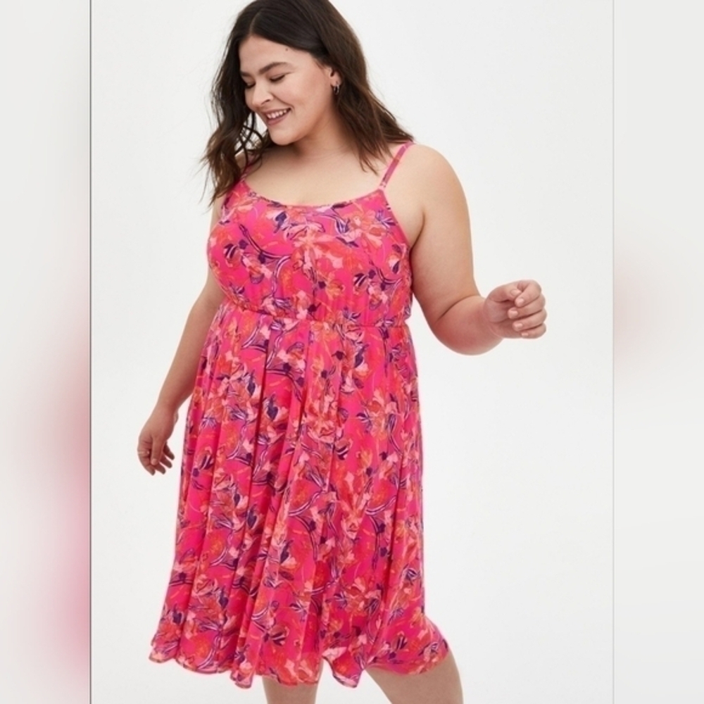 Torrid Flowy Floral Printed Spaghetti Strap A-line Sundress